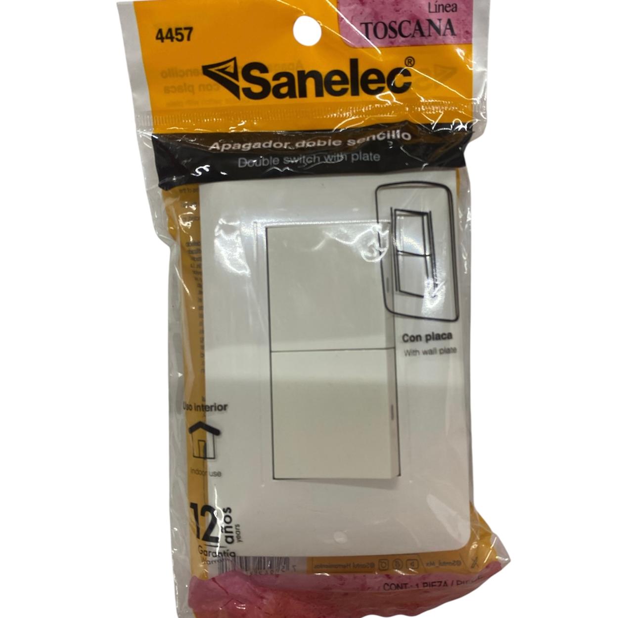 Apagador Doble Con Placa Sanelec